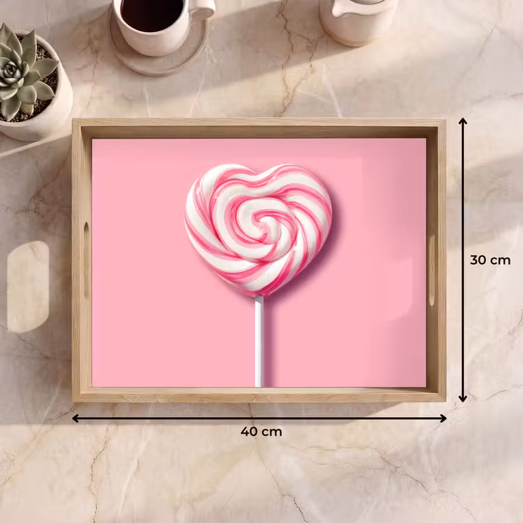 Dienblad - Snoep - Lolly - Hart- Roze — 9