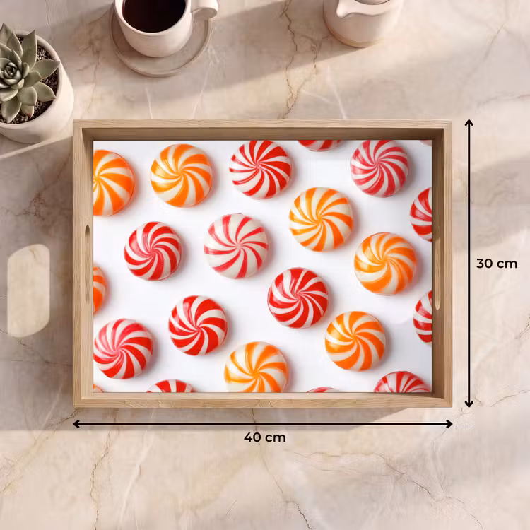 Dienblad - Snoep - Patroon - Rood - Oranje — 9