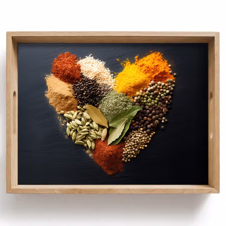 Dienblad - Specerijen - Mix - Hartvorm - Zwart — 1