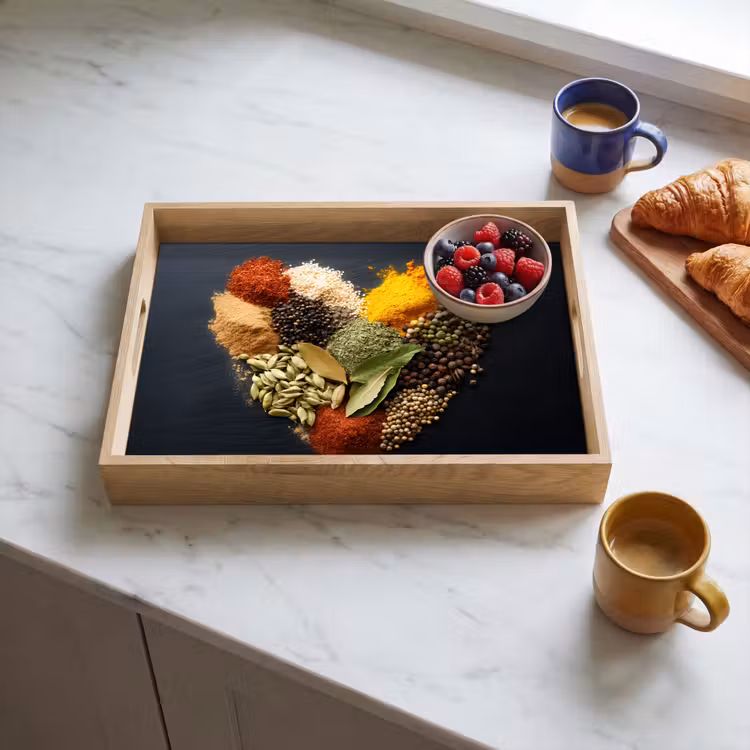 Dienblad - Specerijen - Mix - Hartvorm - Zwart — 4