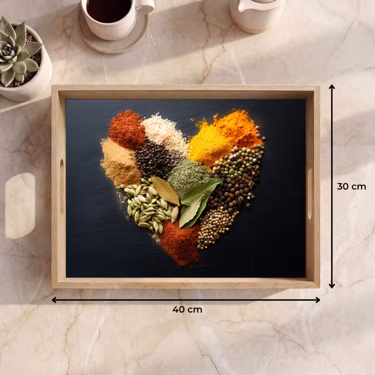 Dienblad - Specerijen - Mix - Hartvorm - Zwart — 9