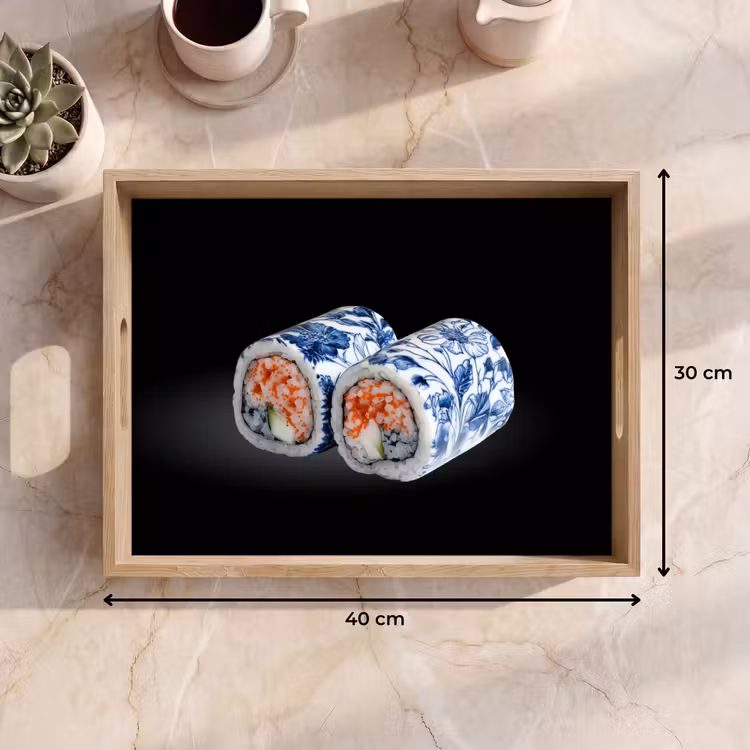 Dienblad - Sushi - Delfts blauw - Rijst - Vis - Elegant — 9