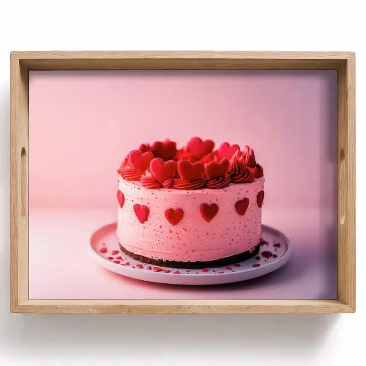 Dienblad - Taart - Hart - Roze — 1