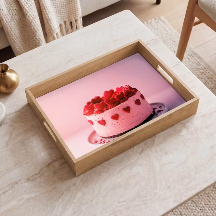 Dienblad - Taart - Hart - Roze — 2