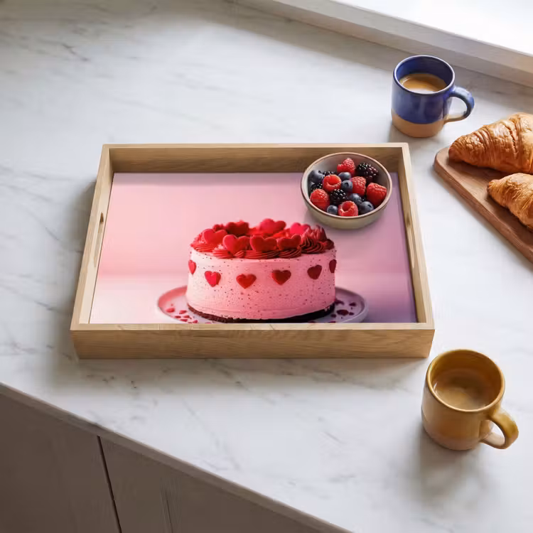 Dienblad - Taart - Hart - Roze — 4