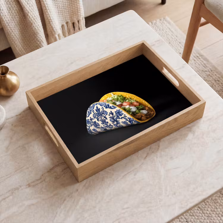 Dienblad - Taco - Vlees - Salade - Delftsblauw - Motief — 2