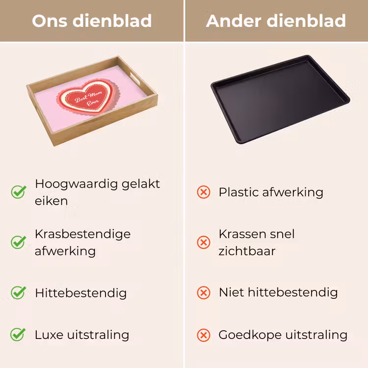 Dienblad - Tekst - Hartje - Moeder - Roze — 3