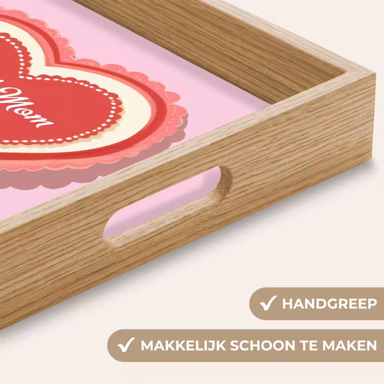 Dienblad - Tekst - Hartje - Moeder - Roze — 5
