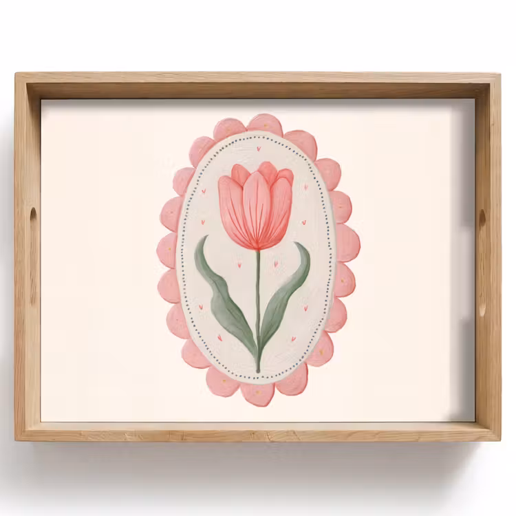 Dienblad - Tulp - Lijst - Ovaal - Illustratie — 1