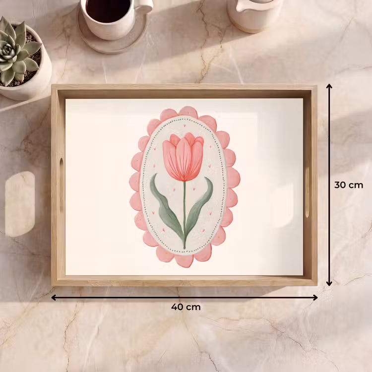 Dienblad - Tulp - Lijst - Ovaal - Illustratie — 9