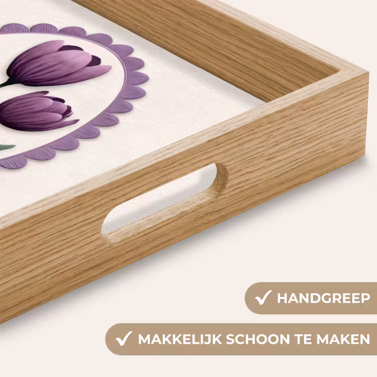 Dienblad - Tulpen - Paars - Lijst - Bladeren — 5
