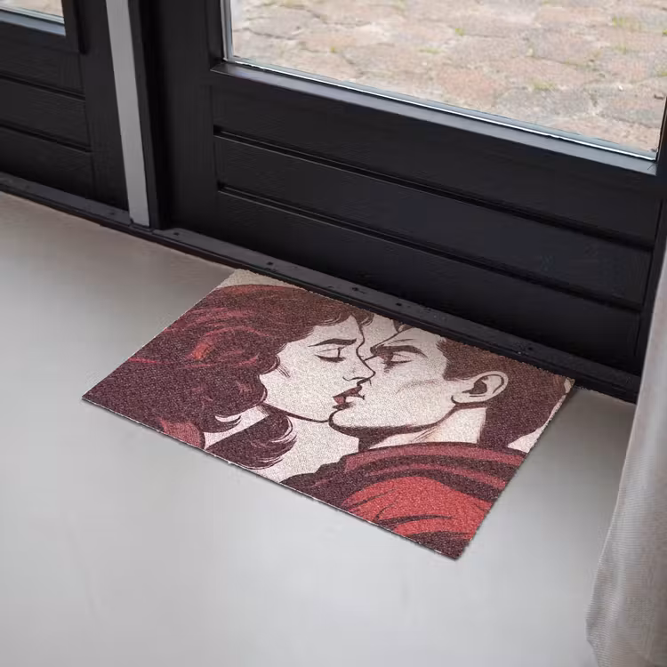 Deurmat - Kussen - Personen - Retro - Bordeaux — 2