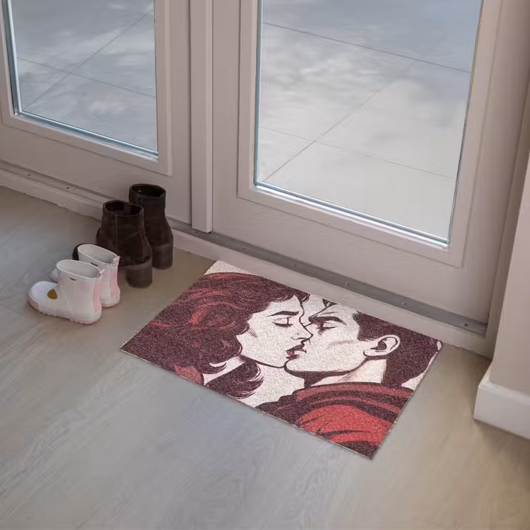 Deurmat - Kussen - Personen - Retro - Bordeaux — 8