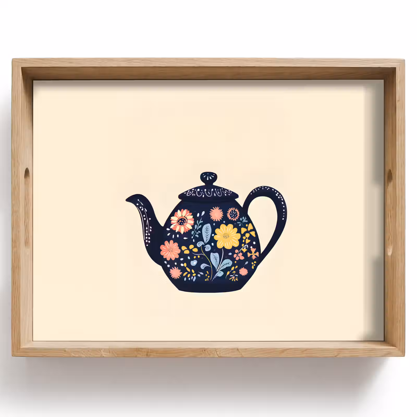 Dienblad - Theepot - Kleurrijk - Bloemen — 1