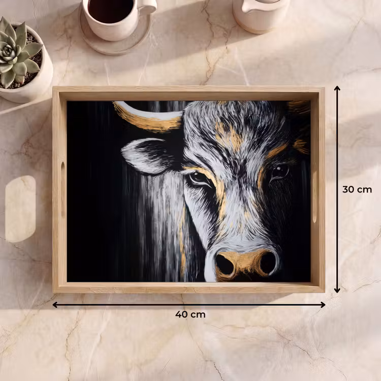Dienblad - Stier - Hoorns - Snuit - Goud — 9