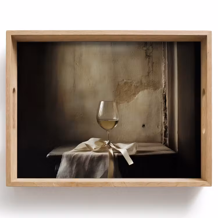 Dienblad - Strik - Beige - Witte - Wijn — 1
