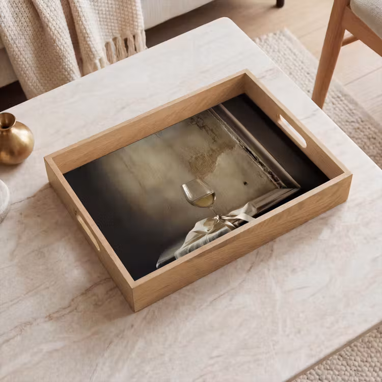 Dienblad - Strik - Beige - Witte - Wijn — 2