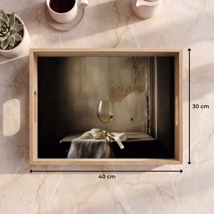 Dienblad - Strik - Beige - Witte - Wijn — 9