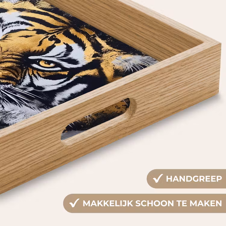 Dienblad - Tijger - Verfspatten - Goud — 5