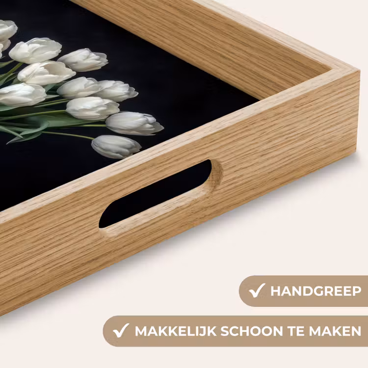 Dienblad - Wit - Bloemen - Tulpen - Vaas — 5