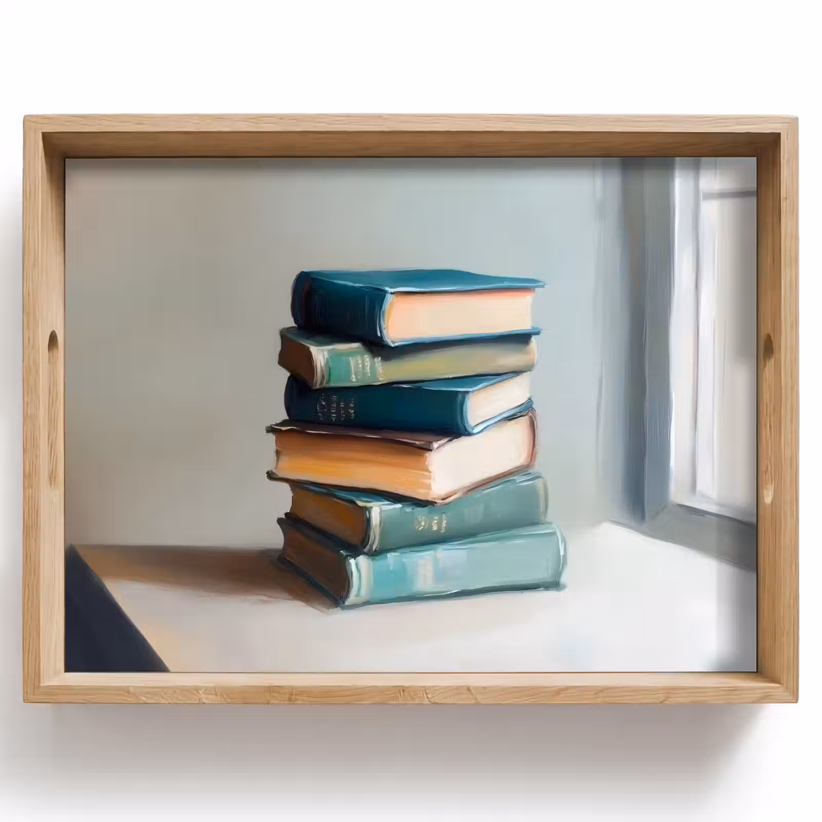 Dienblad - Stapel - Boeken - Groen - Daglicht — 1
