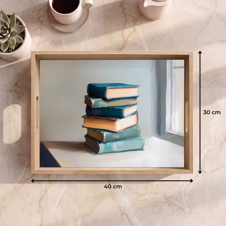 Dienblad - Stapel - Boeken - Groen - Daglicht — 9