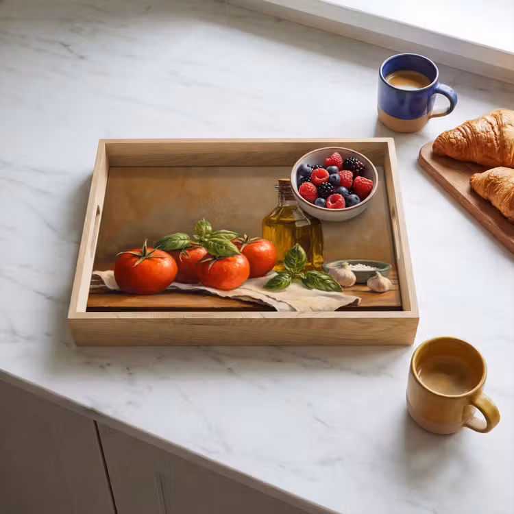 Dienblad - Tomaten - Olijfolie - Stilleven — 4