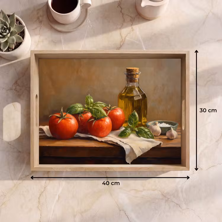 Dienblad - Tomaten - Olijfolie - Stilleven — 9