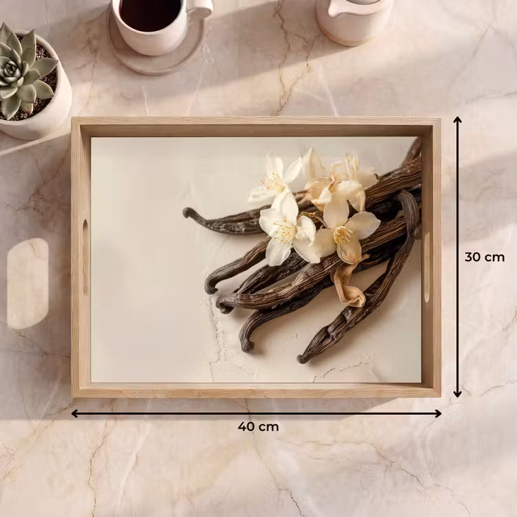 Dienblad - Vanille - Bloemen - Beige — 9
