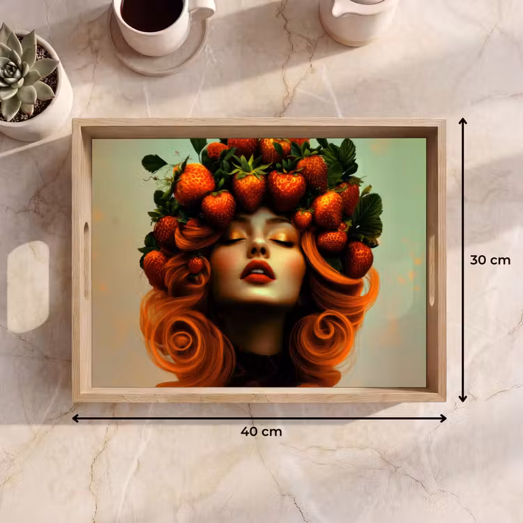Dienblad - Vrouw - Aardbeien - Kroon — 9
