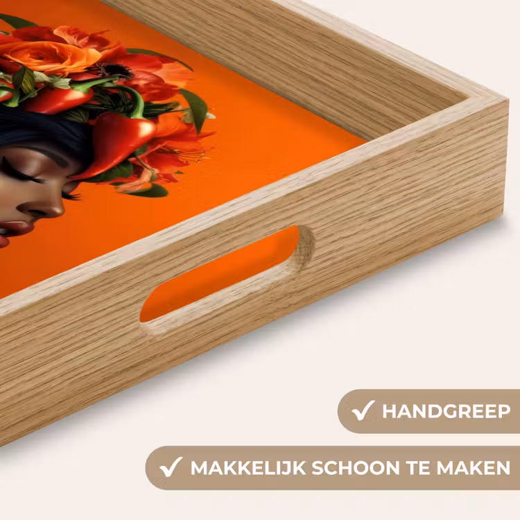Dienblad - Vrouw - Chilipepers - Pepers - Bloemen — 5