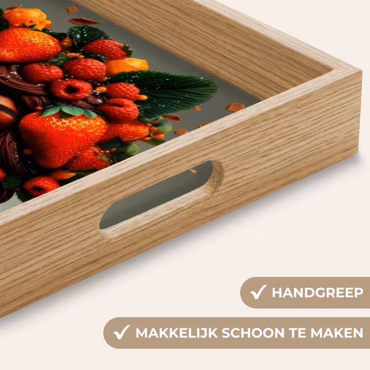 Dienblad - Vrouw - Chocolade - Frambozen - Aardbeien - Koekjes — 5
