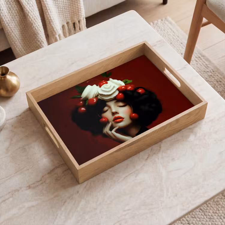 Dienblad - Vrouw - Kersen - Slagroom — 2
