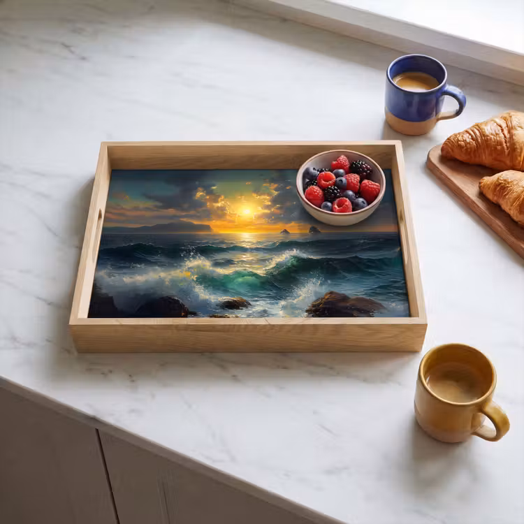 Dienblad - Zee - Zon - Golven - Rotsen — 4