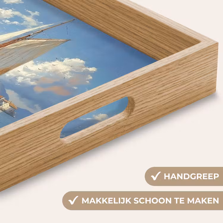 Dienblad - Zeilschip - Huizen - Kade - Zee — 5