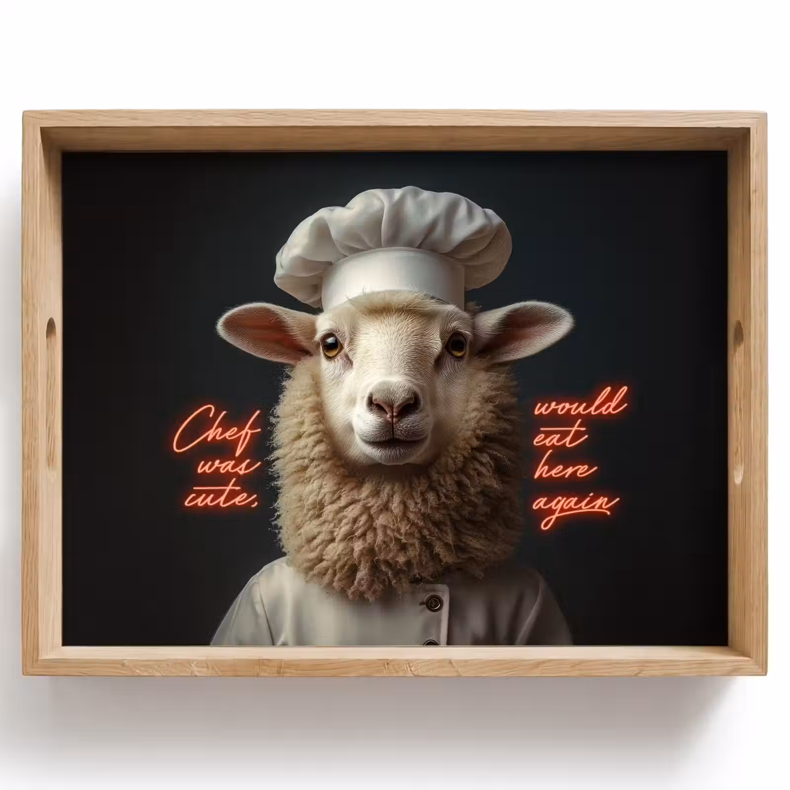 Dienblad - Schaap - Kokskleding - Neon - Quote — 1