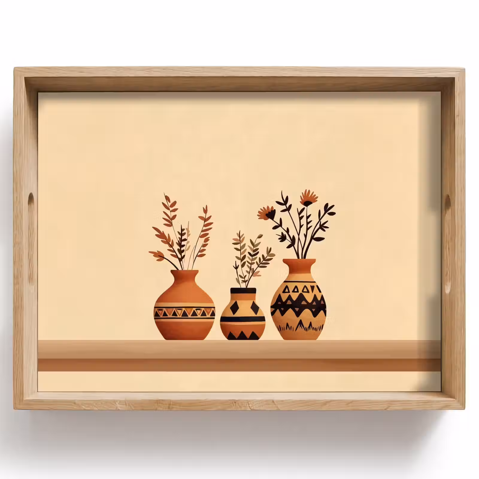 Dienblad - Vazen - Bloemen - Bladeren - Minimalistisch — 1