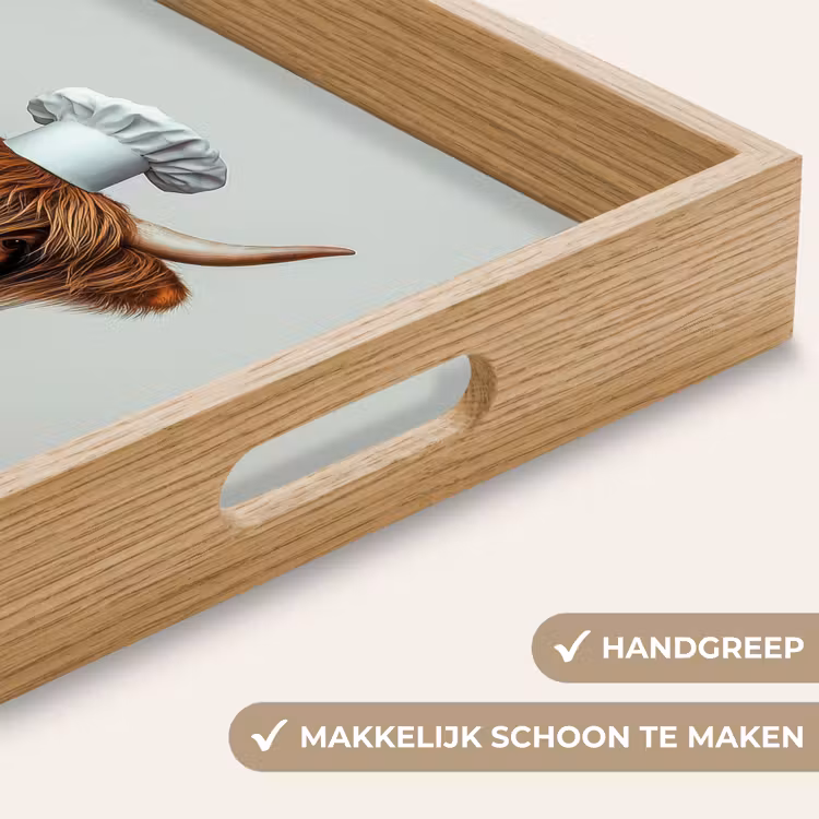 Dienblad - Schotse Hooglander - Bruin - Hoorns - Kokskleding — 5