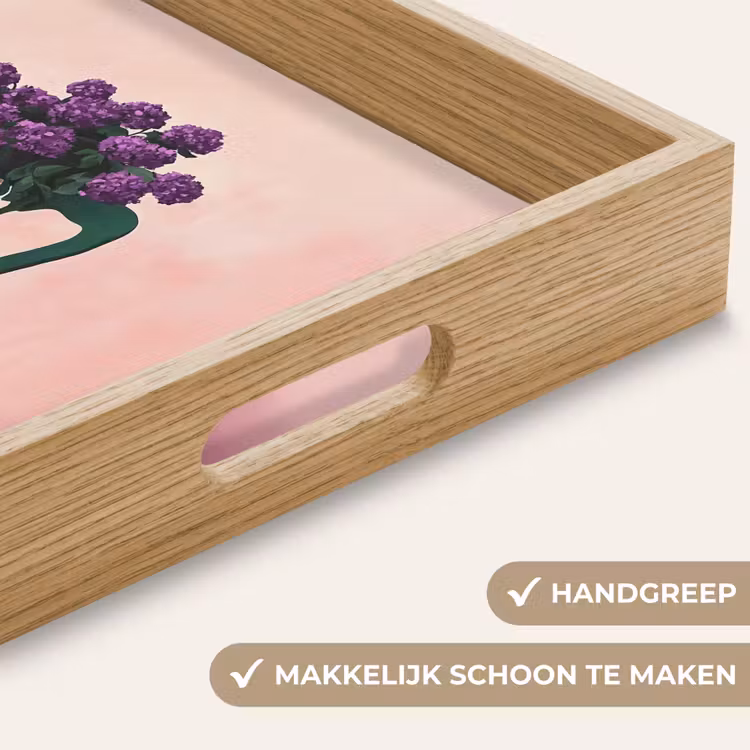 Dienblad - Stoel - Vaas - Bloemen - Geblokt — 5