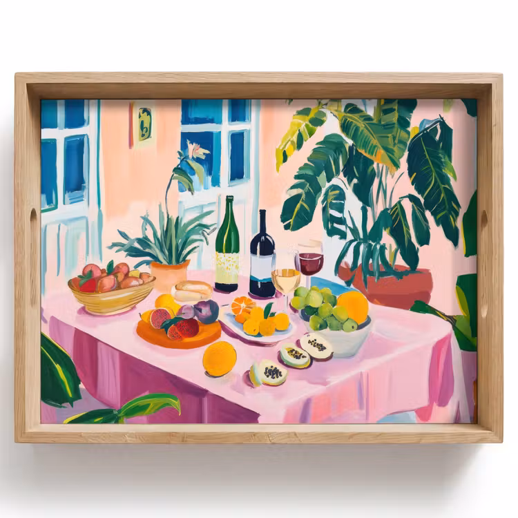 Dienblad - Tafel - Wijn - Fruit — 1