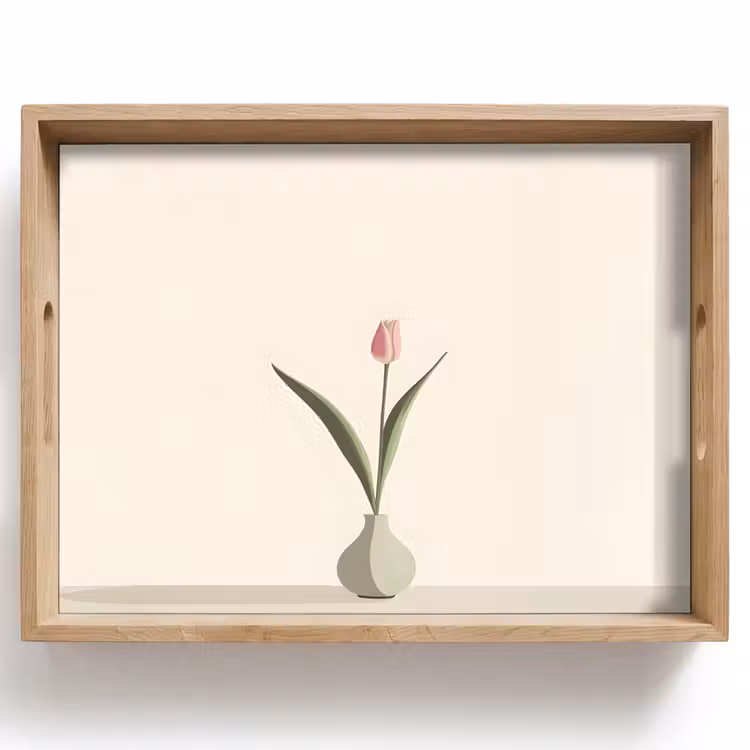 Dienblad - Tulp - Vaas - Beige — 1