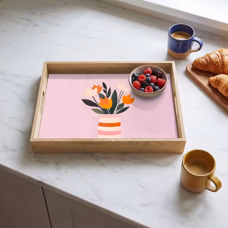 Dienblad - Tulpen - Vaas - Strepen - Paars — 4