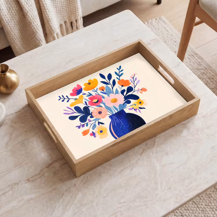 Dienblad - Vaas - Bloemen - Boeket — 2