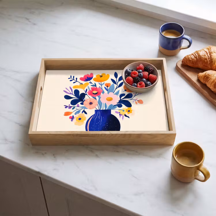 Dienblad - Vaas - Bloemen - Boeket — 4