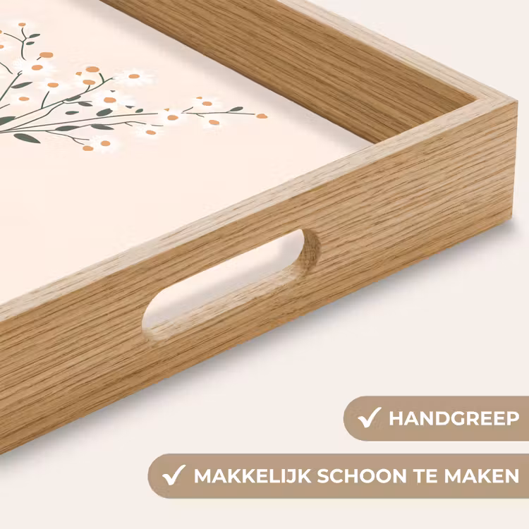Dienblad - Vaas - Bloemen - Madeliefjes - Beige — 5