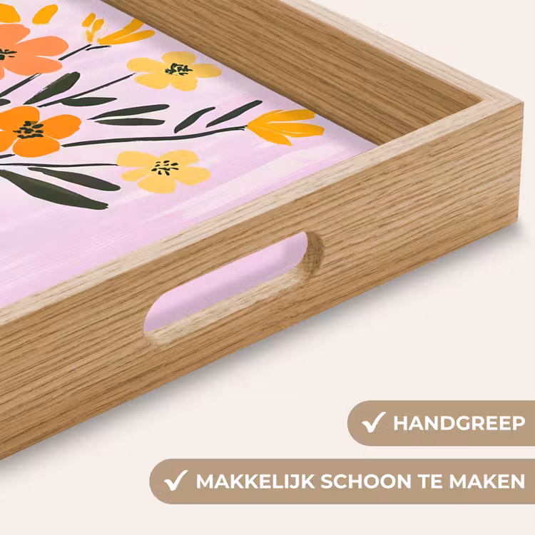 Dienblad - Vaas - Gestreept - Bloemen - Oranje — 5