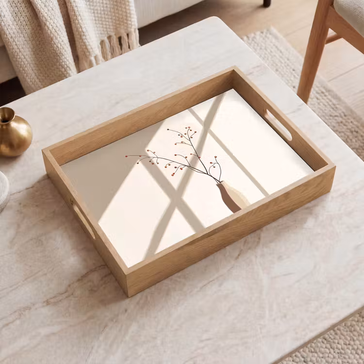 Dienblad - Vaas - Takken - Bessen - Minimalistisch — 2