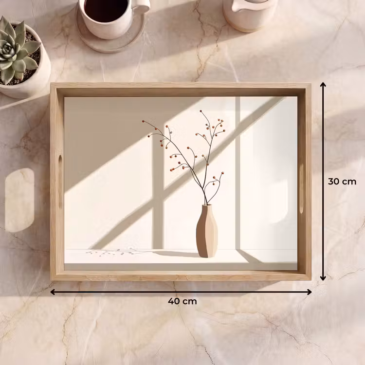 Dienblad - Vaas - Takken - Bessen - Minimalistisch — 9