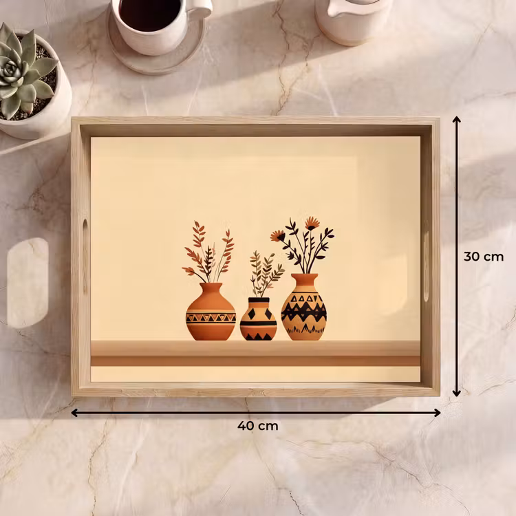 Dienblad - Vazen - Bloemen - Bladeren - Minimalistisch — 9