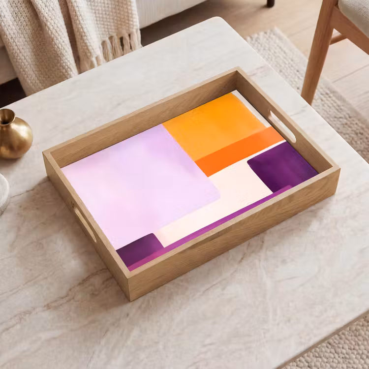Dienblad - Vlakken - Abstract - Rechthoekig - Oranje — 2